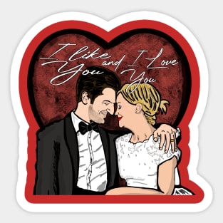 Leslie and Ben- I Like You and I Love You Sticker